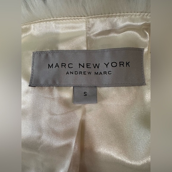 Marc New York Faux Fox Fur Vest Cream Sleeveless Jacket - Picture 12 of 14